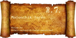 Maloschik Teréz névjegykártya